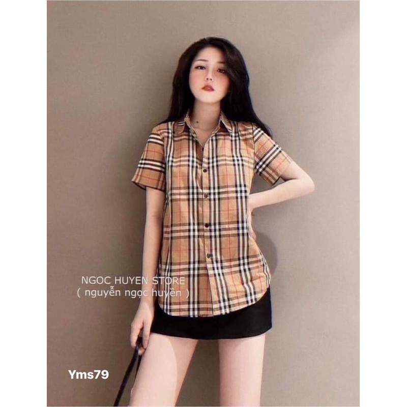 sơ mi Kẻ ngắn tay