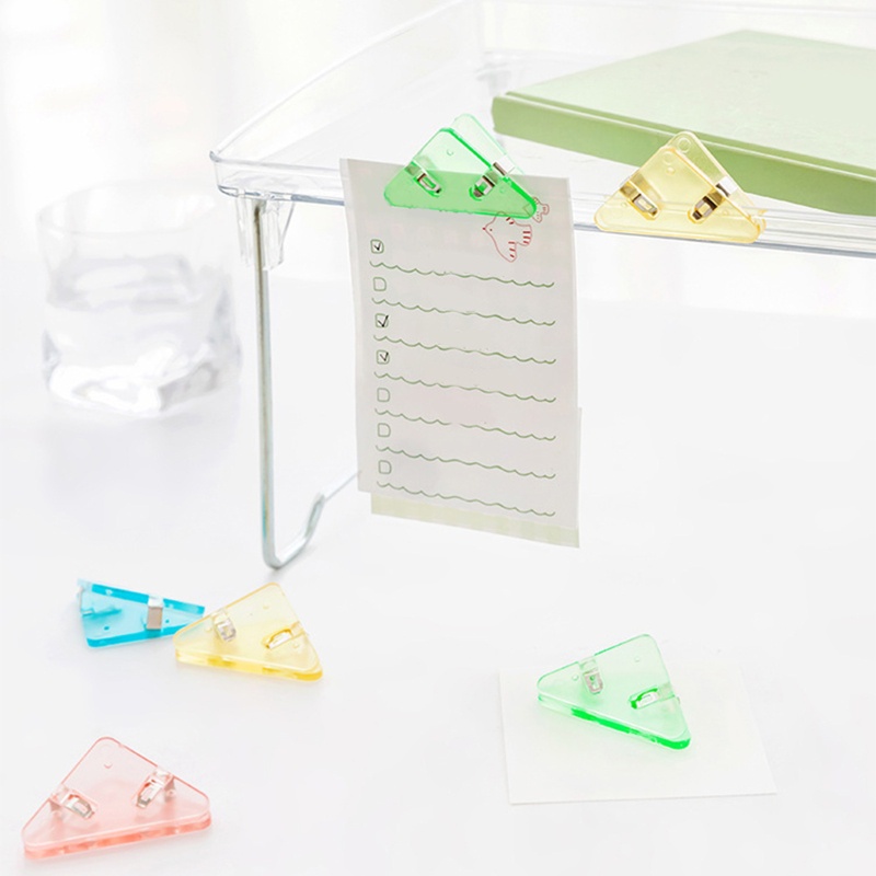 Set 5 Kẹp Giấy Đánh Dấu Trang Sách Hình Tam Giác Dễ Thương 50 Tờ