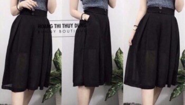 Quần ống rộng vải voan có nút | BigBuy360 - bigbuy360.vn