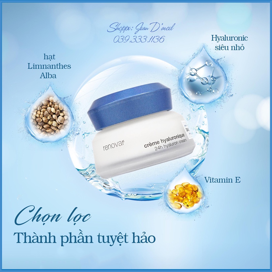 [TRỢ GIÁ] Kem dưỡng Hyaluron 24h Jean D'arcel giúp căng bóng và giảm nếp nhăn