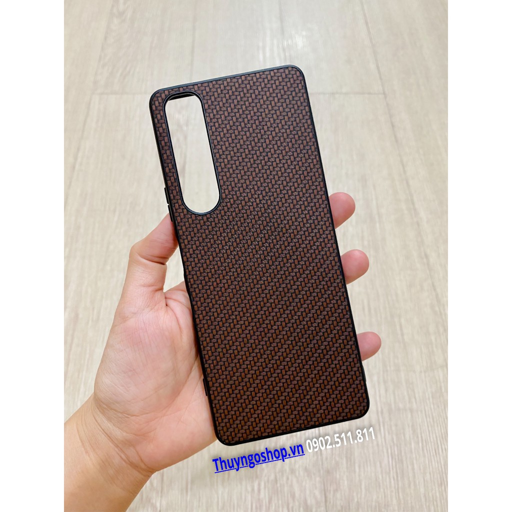 Ốp lưng da caro viền nhựa dẻo Sony Xperia 1 III - Xperia 5 III - Xperia 10 III - Xperia 5 Mark II
