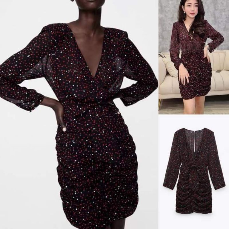 Váy voan đen bi tim