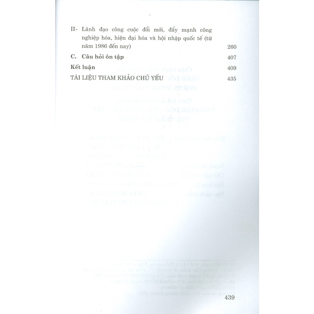 Sách - Giáo Trình Lịch Sử Đảng Cộng Sản Việt Nam (Dành Cho Bậc Đại Học Hệ Không Chuyên Lý Luận Chính Trị)