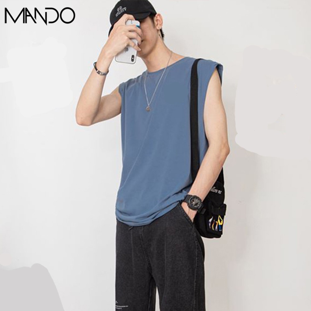 Áo Thun Nam, Áo Tanktop Cotton Nam Phối Cùng Quần Jean, Kaki Siêu Thoáng Mát Thấm Hút Mồ Hôi Thời Trang MANDO- PDN009 | BigBuy360 - bigbuy360.vn