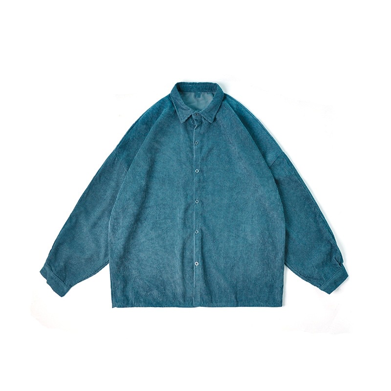 Áo Khoác Sơ Mi Nhung Kẻ Dài Tay Thời Trang Dành Cho Nam Giới