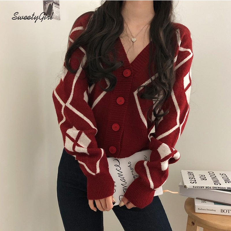 Áo croptop Dệt Kim Tay Dài Cổ Chữ V Màu Phản Quang Thời Trang Cho Nữ