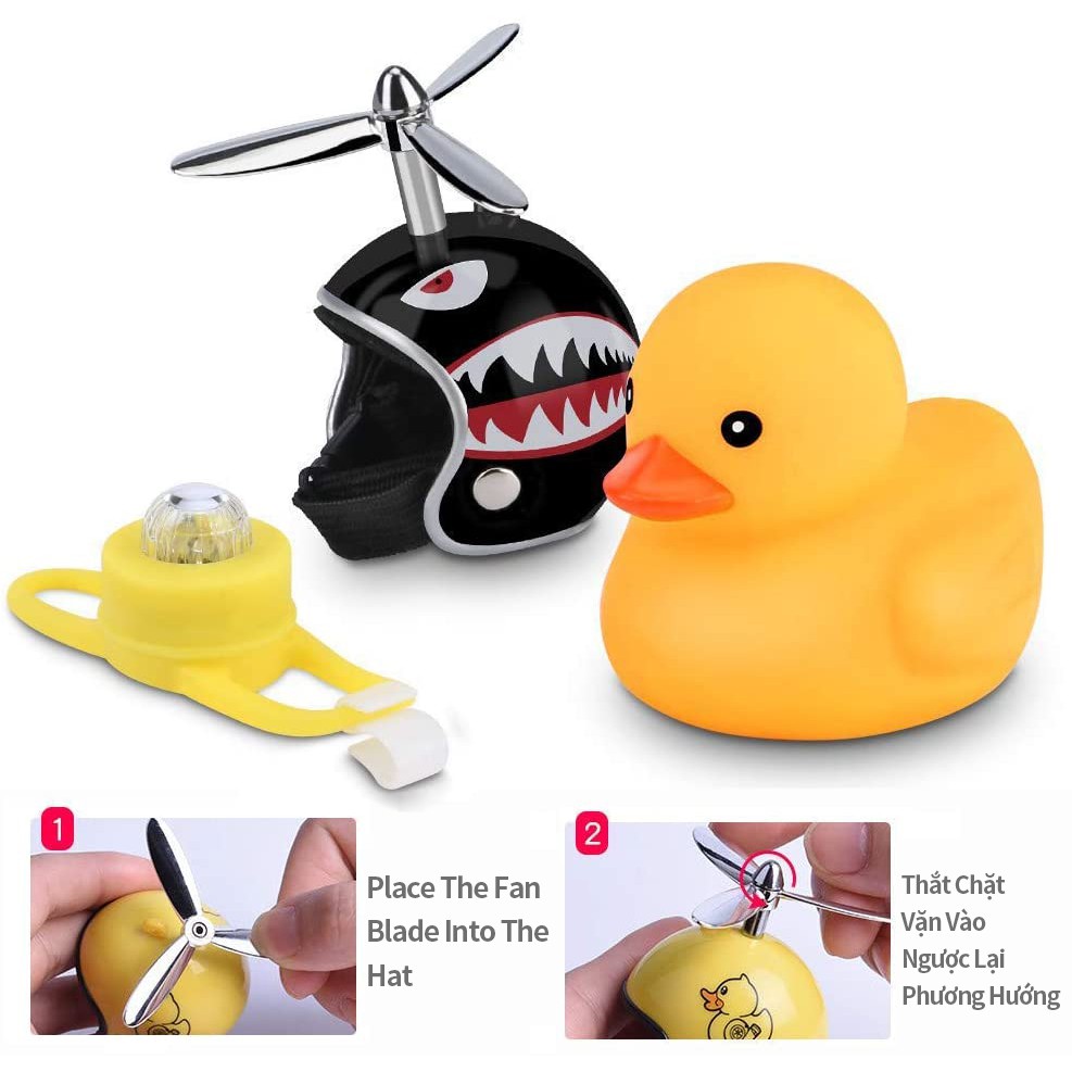 Duck pedal bell, rubber duck bike accessories with LED lights