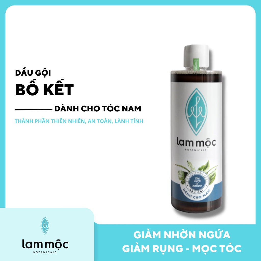 [GIẢM NHỜN,KÍCH MỌC TÓC CHO NAM]-Dầu Gội Bồ Kết Lam Mộc - Tóc Nam - 500ml