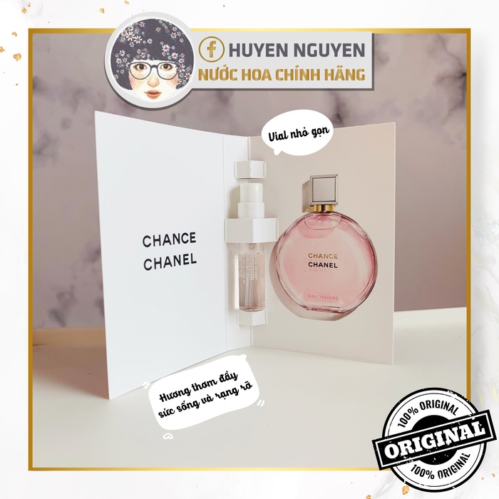Vial nước hoa CHANEL Chance Eau de Parfum ⚡𝗖𝗵𝗶́𝗻𝗵 𝗛𝗮̃𝗻𝗴⚡ Nữ tính, gợi cảm và tươi mát