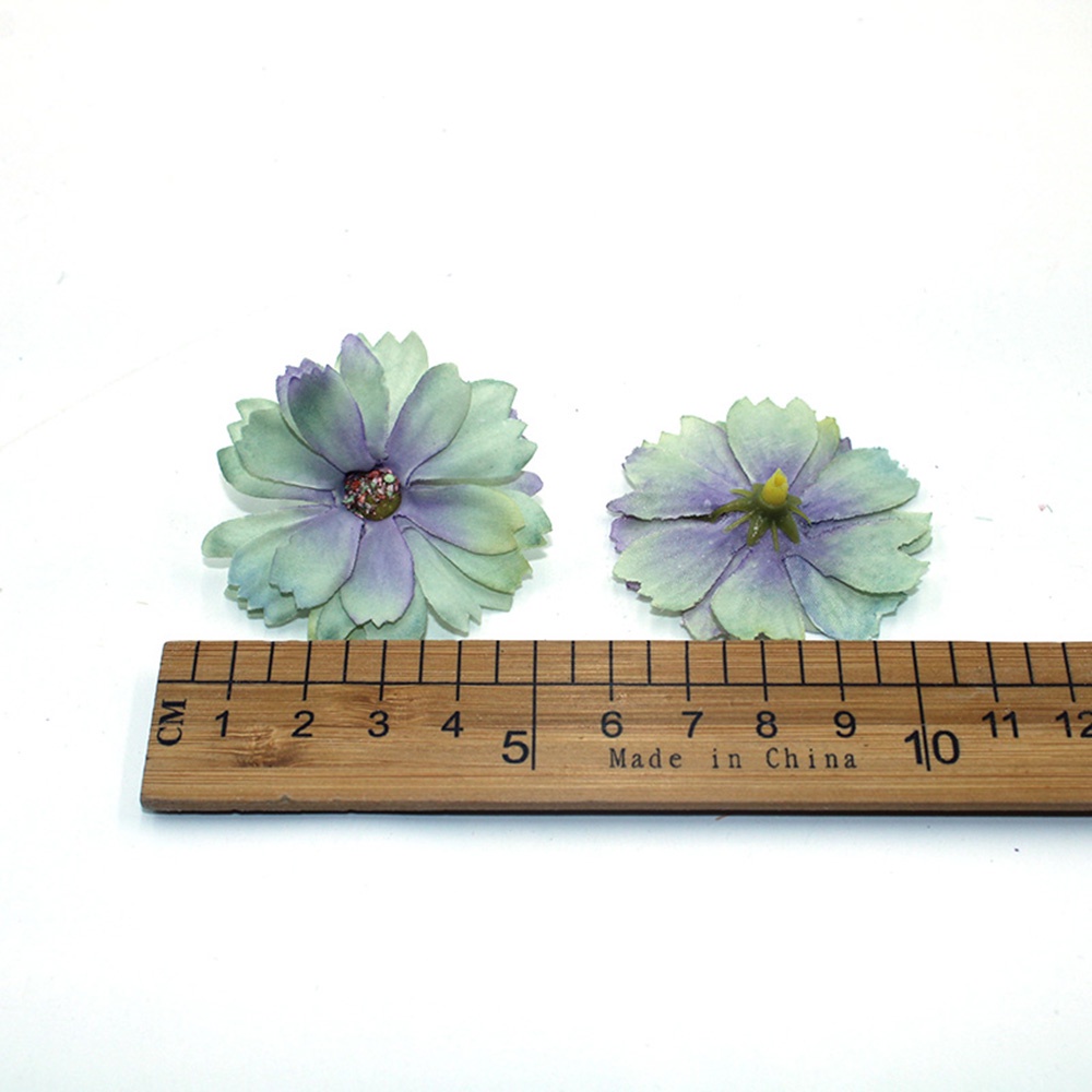 Set 50 bông hoa cúc giả bằng lụa 4.5cm nhiều màu trang trí sổ tay / đồ thủ công DIY