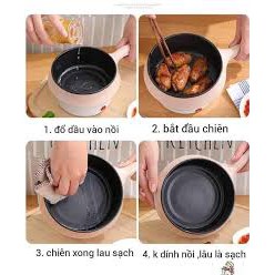 NỒI LẨU MINI 2 TẦNG TẶNG KÈM VỈ HẤP