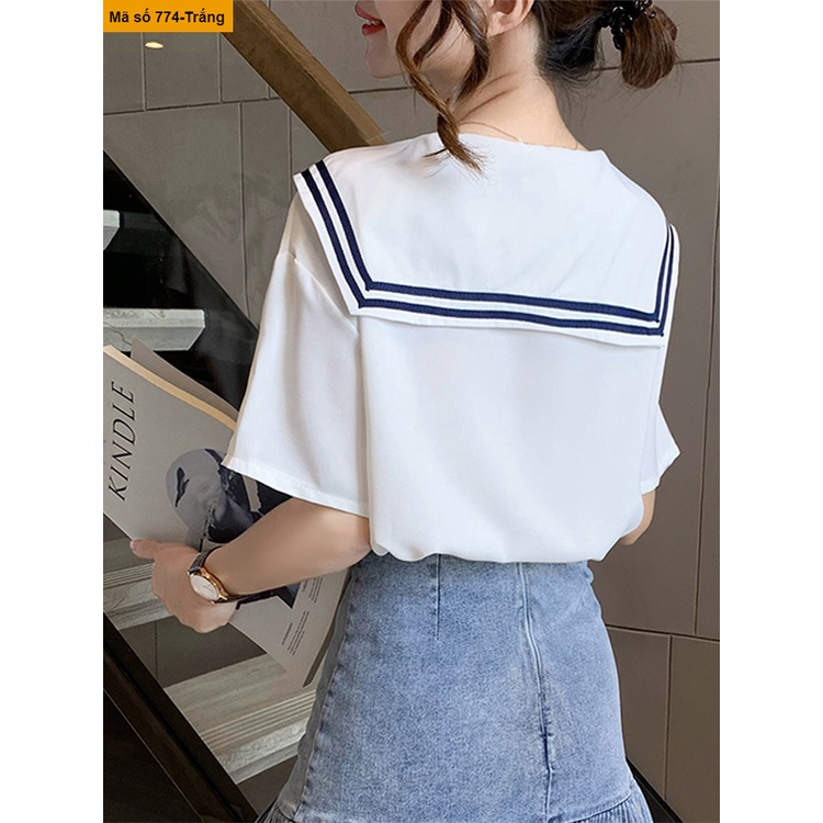 Áo sơ mi nữ kiểu cổ thuỷ thủ xinh xắn  - B774