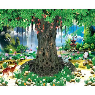 Tranh dán tường 3D cây bồ đề LUNA-003B 150 x 100 cm