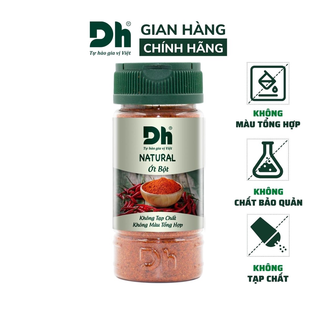 Ớt bột xay nguyên chất Natural DH Foods chế biến món ăn 30gr/60gr - DHGVT31