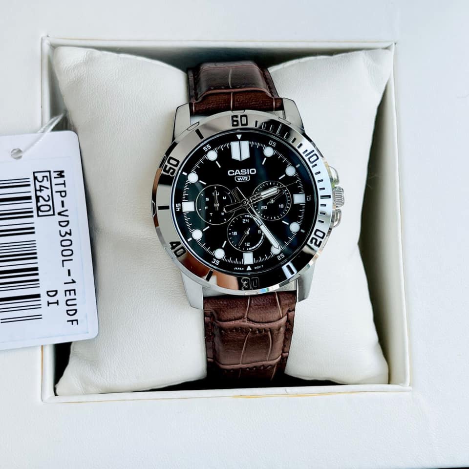 ĐÔNG HỒ NAM CASIO dây da chính hãng full box MTP-VD300L