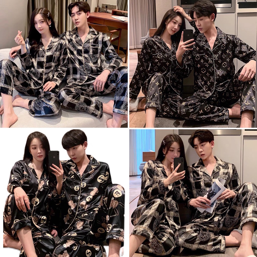 Đồ bộ Pijama nam nữ dài tay chất lụa bóng sang trọng (Hàng có sẵn)