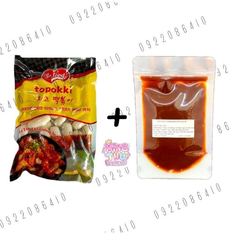 Set bánh gạo tokbokki 500gr kèm 100gr sốt tok (bánh gạo Jofood / DNA)