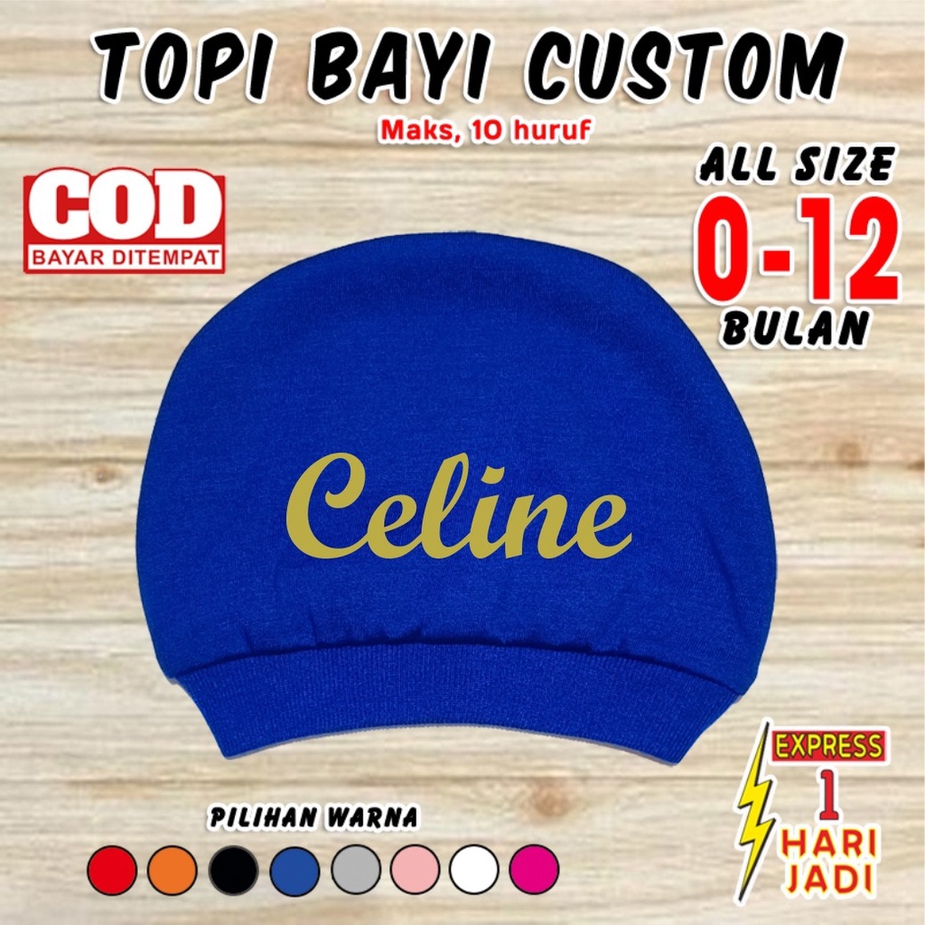 Mũ Hình Tròn In Tên Nhân Vật Tùy Chỉnh Dành Cho Trẻ Sơ Sinh 0-6 Tháng