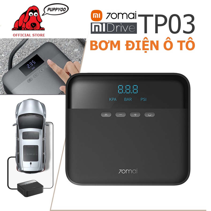 Bơm ô tô Xiaomi Mi70 Midrive TP03 Bơm điện đa năng áp suất lên đến 11Bar hàng chính hãng