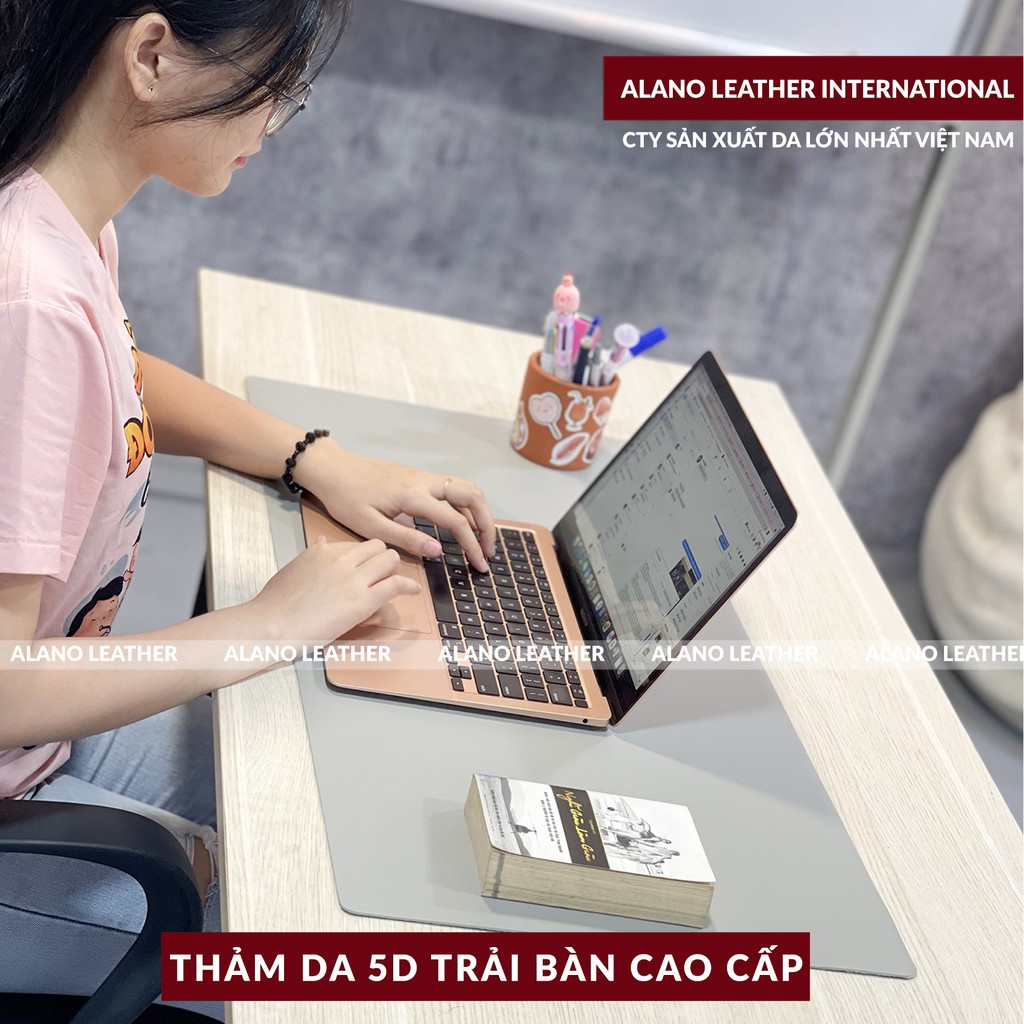 [Hình Thật / Giá Xưởng] Thảm Da Trải Bàn 5D Màu Xám Pastel Chống Thấm, Chống Trầy, Tiện Lợi, Bảo hành 2 Năm Tại Xưởng