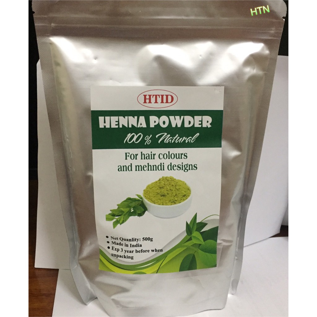 Bột lá henna nhuộm tóc, phủ bạc nâu đồng Ấn Độ 500g - Henna powder 500g