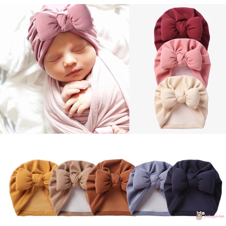 Mũ len co giãn giữ ấm cho bé vào mùa đông thiết kế thắt nơ phong cách cổ điển