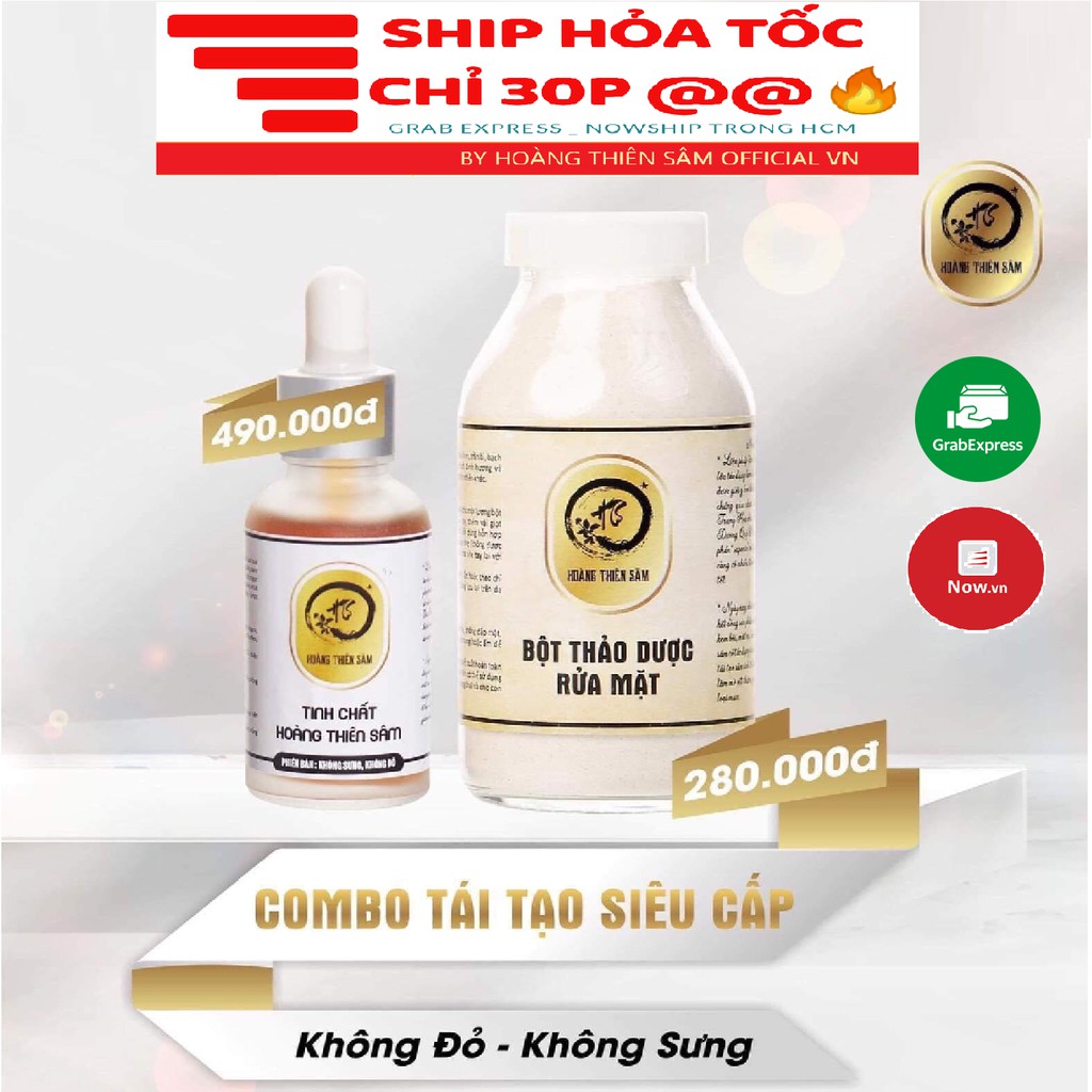 Combo Hoàng Thiên Sâm Phiên Bản VIP - Không Sưng Đỏ Nhưng Cải Thiện Mụn, Thâm, Nám, Tàng Nhang, Sẹo Rỗ