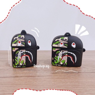 Vỏ bảo vệ tai nghe airpod case airpod 2 Pro bảo vệ tai nghe hình  Balo Bape x Shark