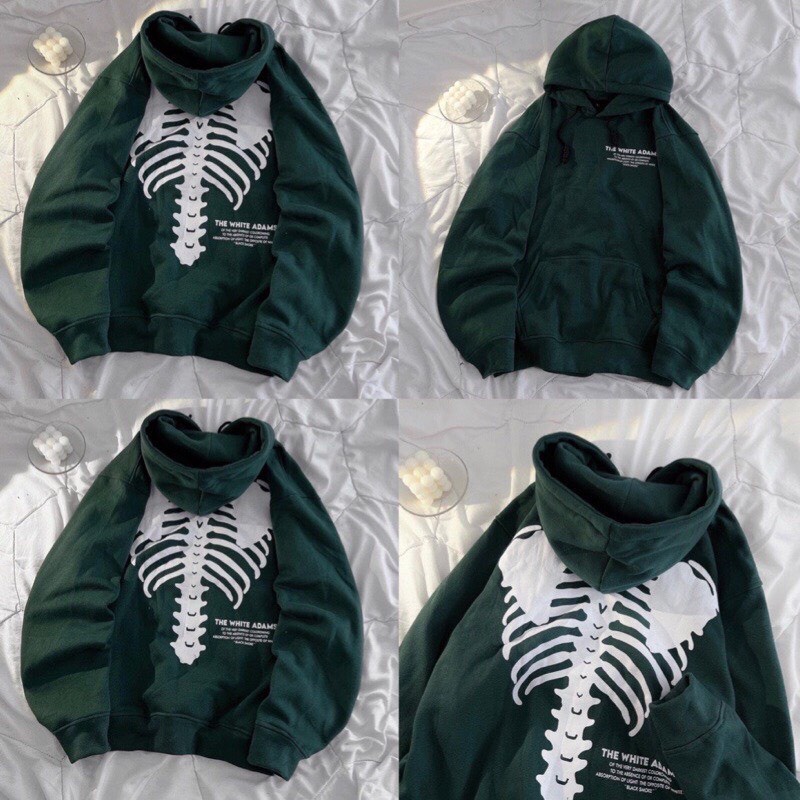Áo Hoodie The White Adams VĐ01 hình bộ xương màu xanh, đen unisex nam nữ form rộng oversize vải nỉ cao cấp – Asia.03