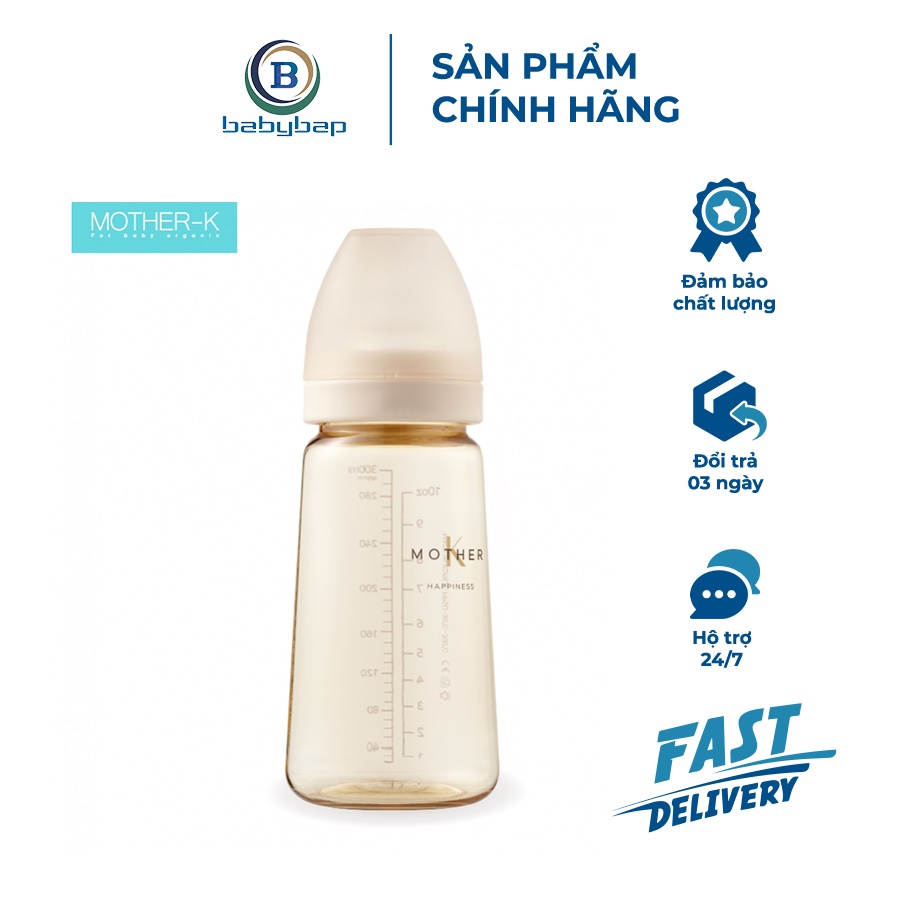 Bình Sữa PPSU Hàn Quốc Mother-K Chịu Nhiệt Đến 200 Độ C 180ml/280ml