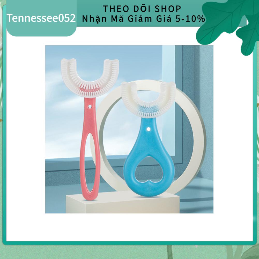 Tennessee052 Kids Toothbrush Soft Silicone 360° Oral Teeth Cleaning Design U Shaped Toddler for 2 to 12 Years Old