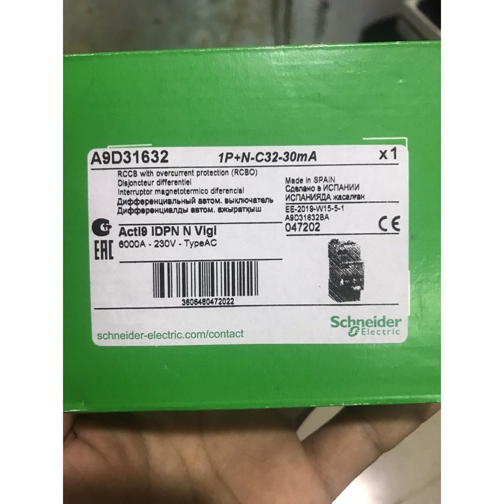 RCBO - APTOMAT chống giật SCHNEIDER A9R50225 - A9D31632 HÀNG CHÍNH HÃNG