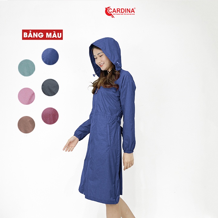 Áo Choàng Gió Nữ 𝐂𝐀𝐑𝐃𝐈𝐍𝐀 2 Lớp Vải Gió Xước, Lót Lưới Cản Gió, Chống Thấm Nước GFC
