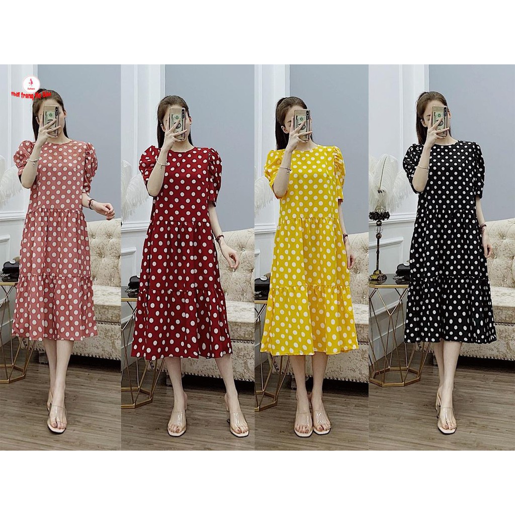 Váy Bầu Đẹp Chấm Bi ( ảnh thật) (shop Tatoco)