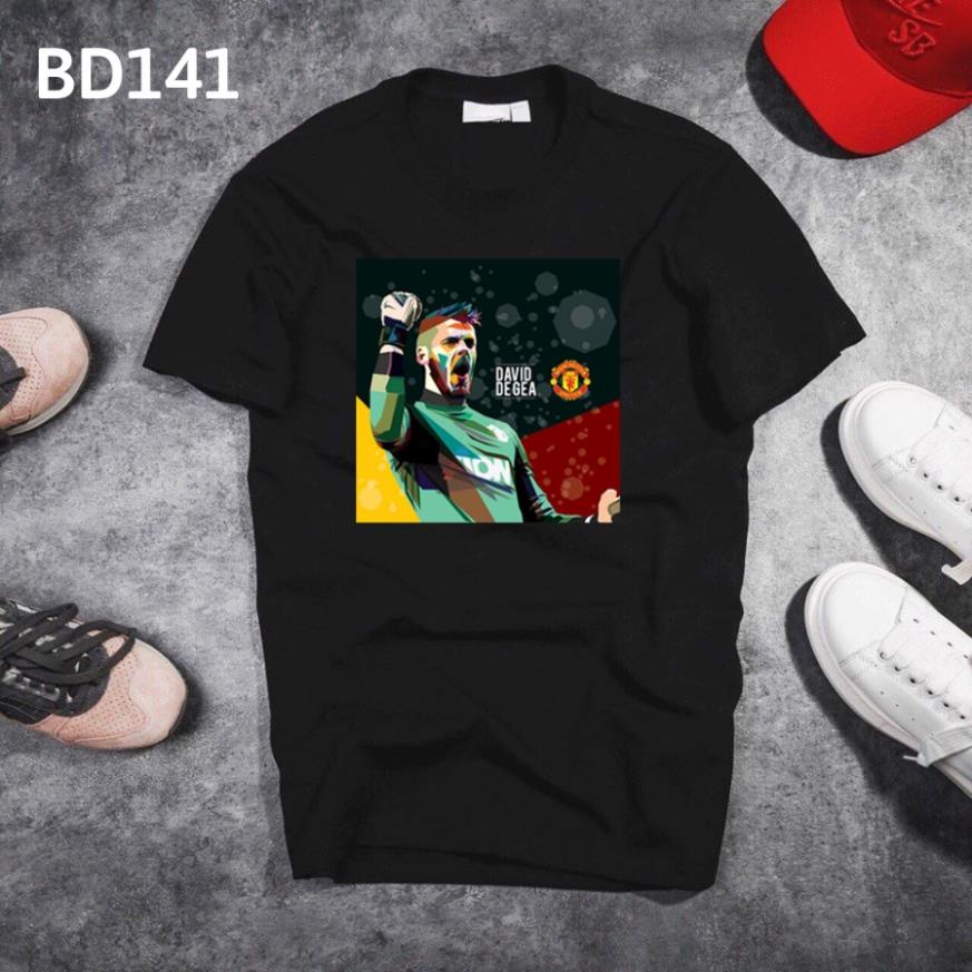 Áo Thun Hình David de Gea Mã BD139 - 143 - Áo Đen In Hình Cầu Thủ MU