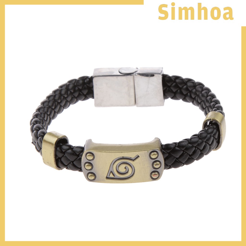 [SIMHOA] Anime Comic Naruto Leaf Village Logo Konoha Ninja Cosplay Wristband Bracelet