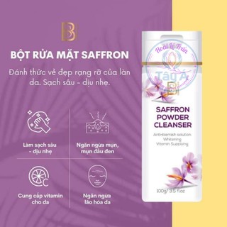 Bột rửa mặt thảo dược chiết xuất từ nhụy hoa nghệ tây ngừa mụn, giảm thâm, sáng da 100gr – tây á saffron