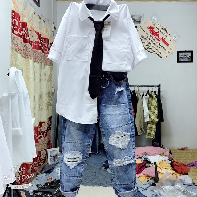 quần baggy rách nhiều tua gấu mã 132