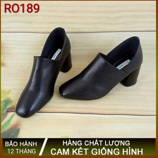 Giày boot bốt nữ cổ thấp 6p hàng hiệu rosata màu đen ro189