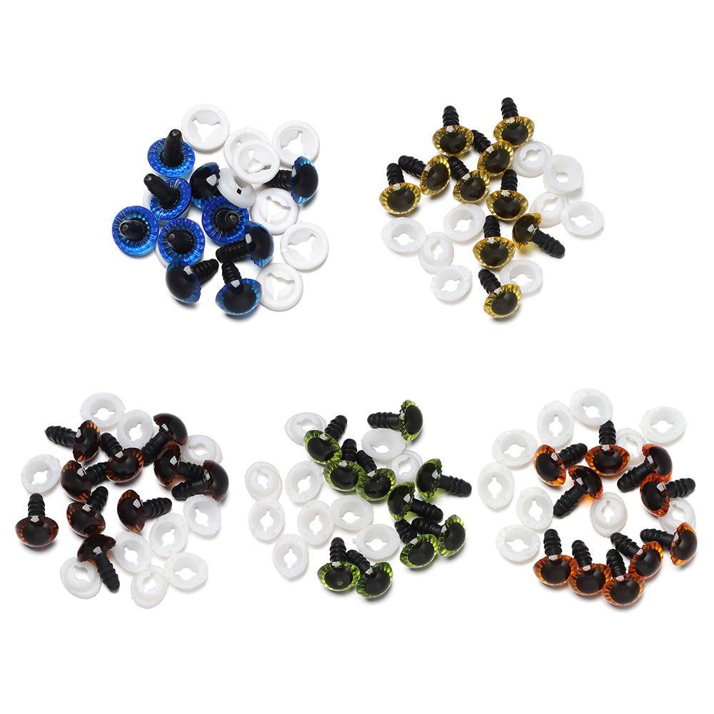 Set 10 / 5 Cặp Mắt Nhựa Màu Cầu Vồng Cho Búp Bê