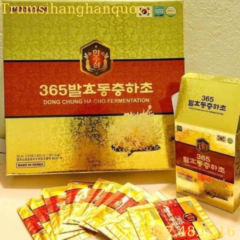 TINH CHẤT ĐÔNG TRÙNG HẠ THẢO LÊN MEN 365 - HANSUSAM 30ml x 60 GÓI