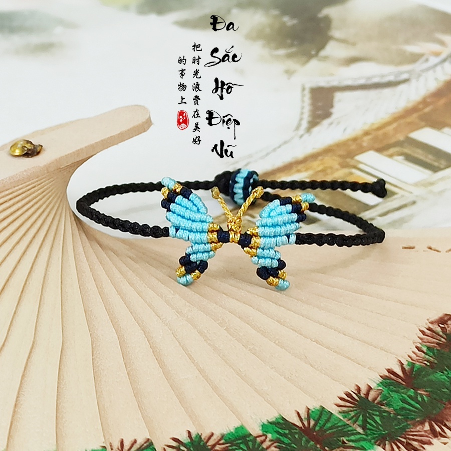 Vòng Tay Phong Thủy, Vòng Tay May Mắn Chỉ Đỏ, Vòng Tay Handmade DIY Hình Bươm Bướm Nhiều Màu [Đa Sắc Hồ Điệp Vũ]