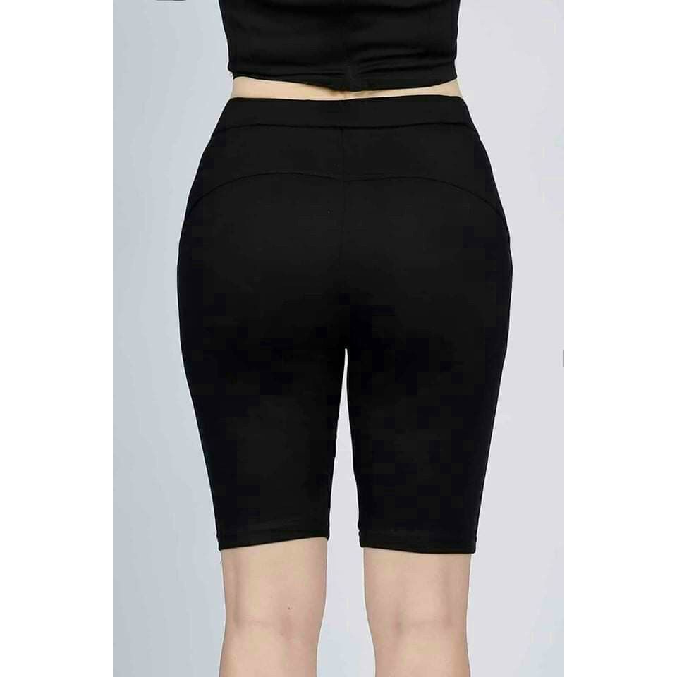 Quần legging nữ Choobe nâng mông lưng cạp cao vải thun dày dặn đùi ngố lửng ôm body bó mặc nhà tập gym yoga Q33