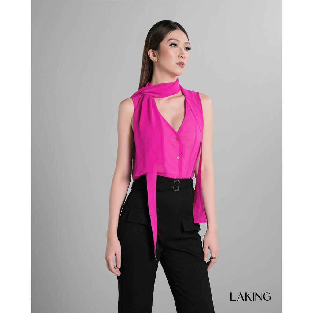 LAKING - Quần kiểu belt xéo ống cột dây