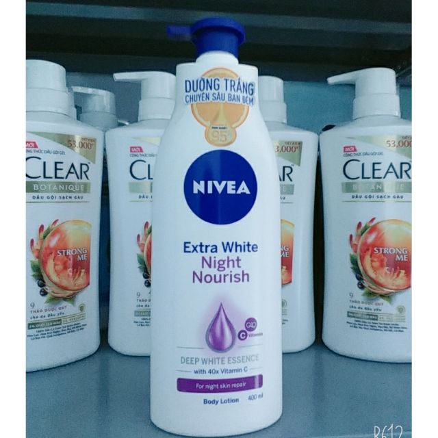 (Hsd 2022)Sữa dưỡng thể giúp săn da, dưỡng trắng Nivea ban đêm (400ml)