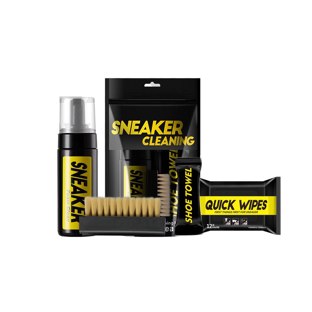 Combo Bộ kit vệ sinh giày Sneaker Cleaning 150ml kèm bàn chải giày và khăn lau siêu mịn