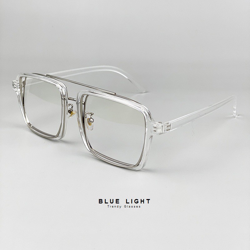 Kính Giả Cận, Gọng Kính Cận Nam Nữ Mắt Vuông To Gọng Kép Đen Vàng, Trong Suốt Không Độ Hàn Quốc - BLUE LIGT SHOP | BigBuy360 - bigbuy360.vn
