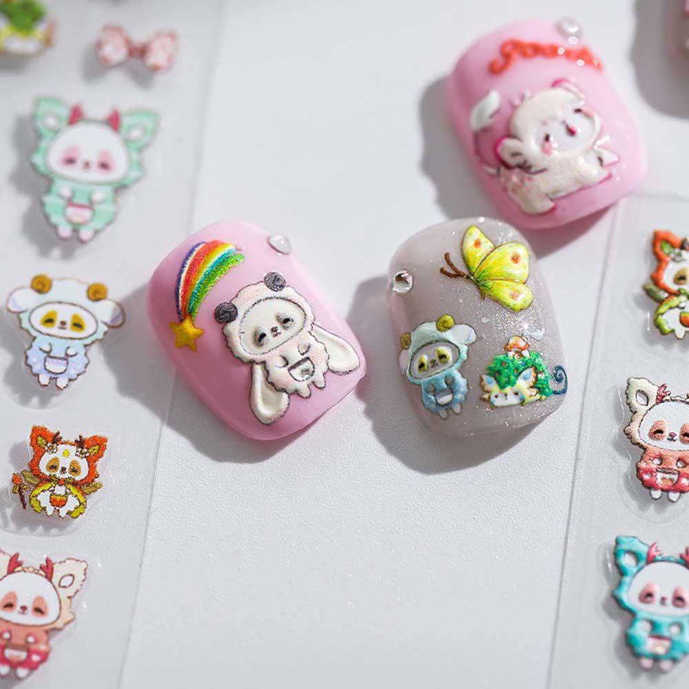 Miếng Dán Trang Trí Móng Tay Tự Dính Hình Chú Chó Hoạt Hình Dễ Thương