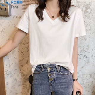 áo phông nữ cổ tim chất cotton đẹp