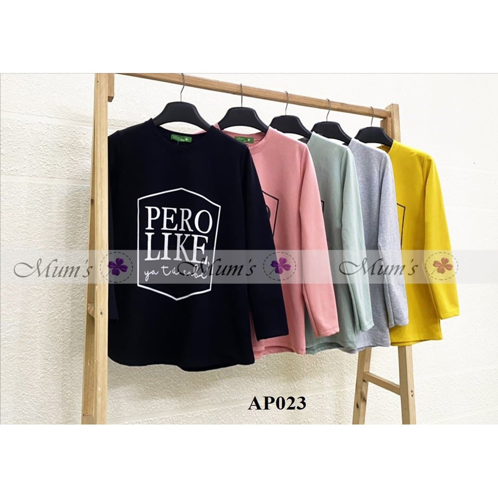 ÁO BẦU FREESHIP VẢI phông chữ cổ tròn dài tay